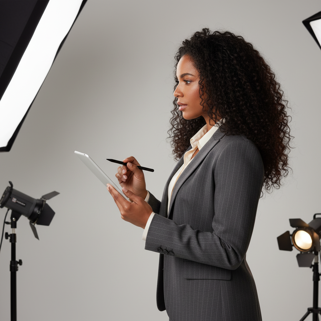 can we change the background?and have her in a studio?